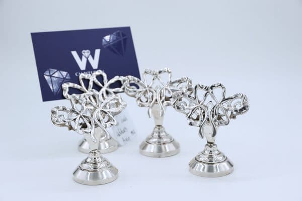 Set of Silver Place Card Holders 1902 | CM Weldon