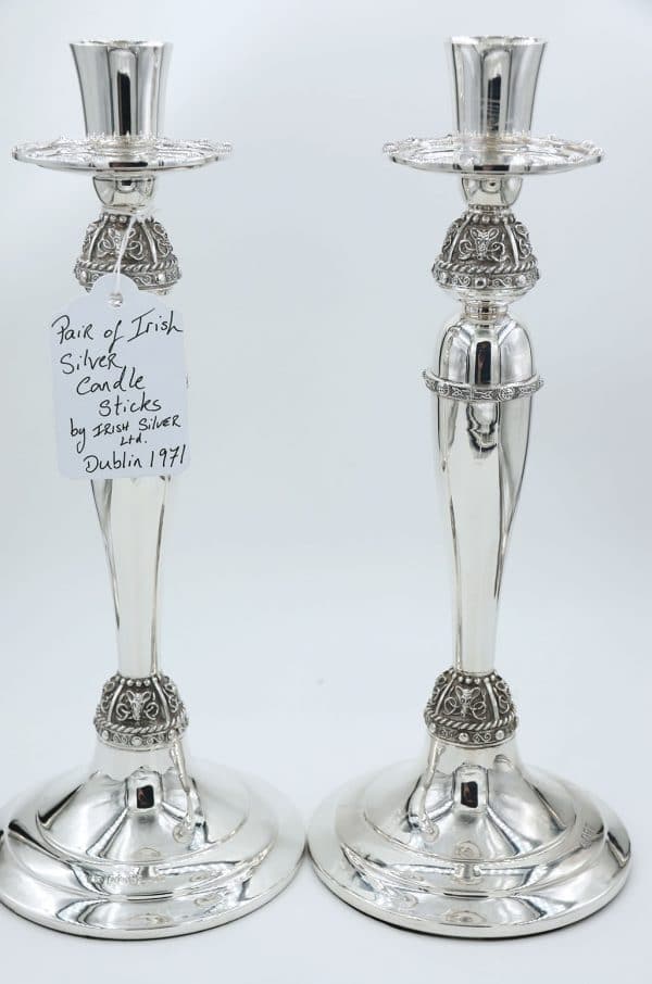 Irish Silver Candlesticks, 1971