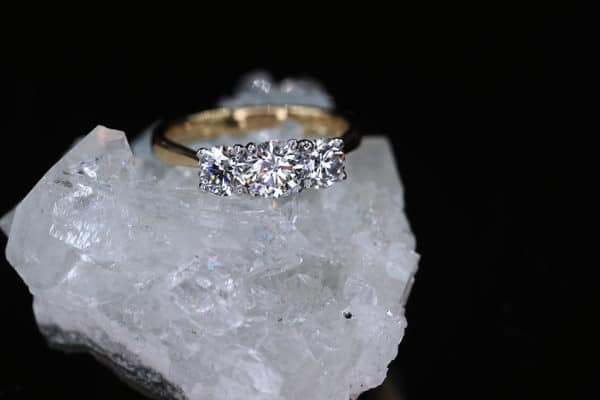 3 Diamond & Gold Engagement Ring | CM Weldon