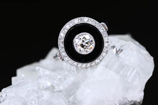 Onyx & Diamond Engagement Ring | CM Weldon