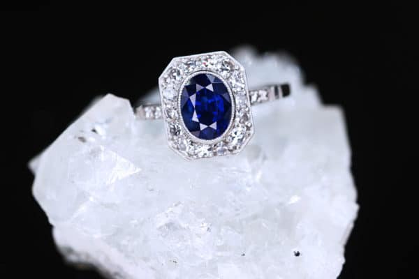 Sapphire and Platinum Engagement Ring | CM Weldon