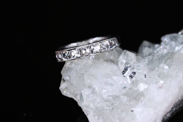 Stunning hand cut French cut diamond eternity ring