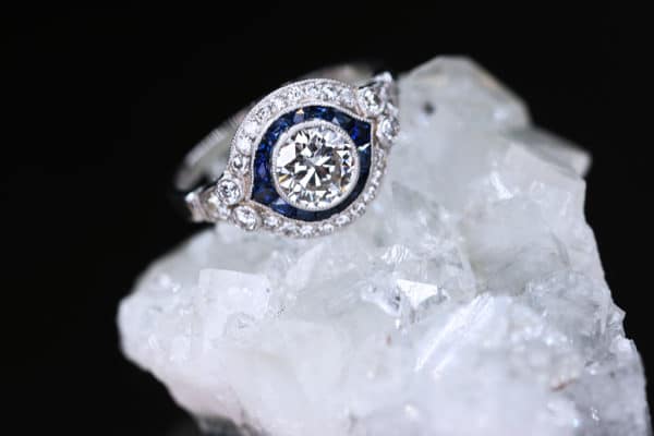 Diamond & Sapphire Engagement Ring | CM Weldon
