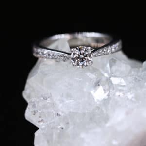 solitaire diamond 0.44ct engagement ring | CM Weldon
