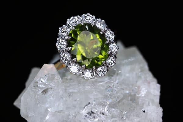Peridot and Diamond Engagement Ring | CM Weldon
