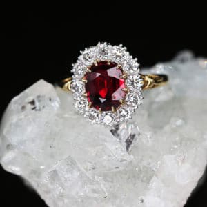 Ruby, Diamond and Gold Engagement Ring | CM Weldon