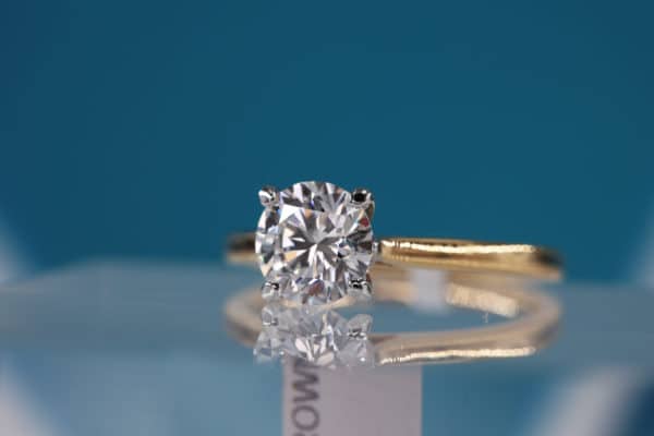 1.36 carat lab grown diamond and platinum engagement ring | CM Weldon