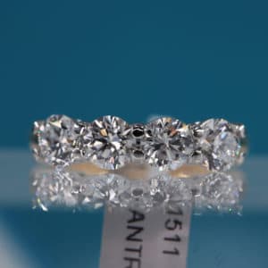 1.91 carat 4 stone lab grown diamond & gold engagement ring | CM Weldon